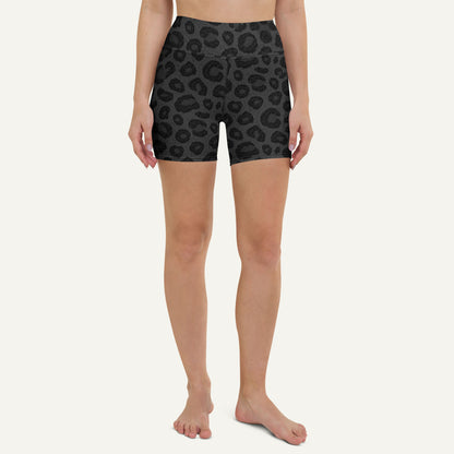 Black Leopard Print High-Waisted Shorts