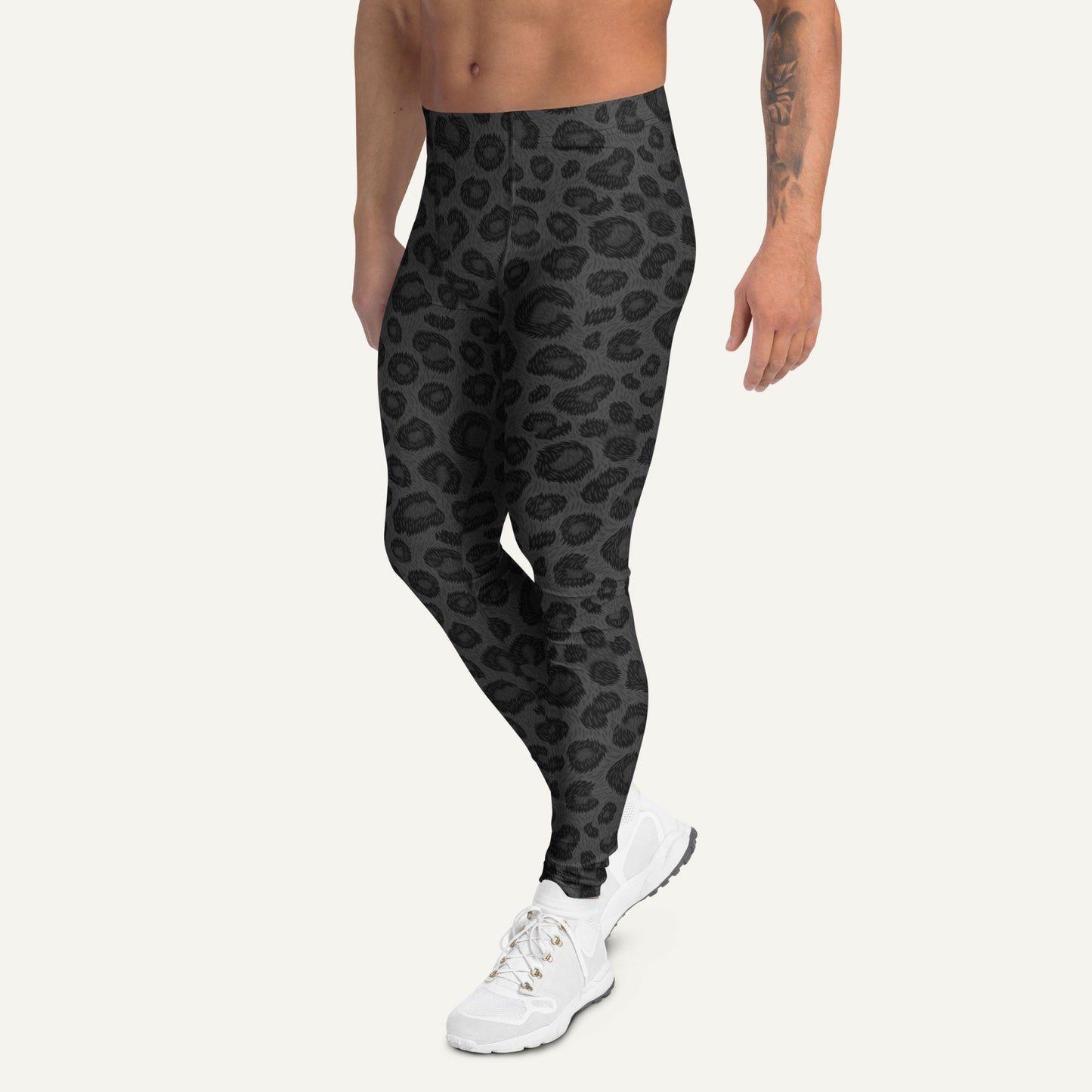 Black Leopard Print Men’s Leggings