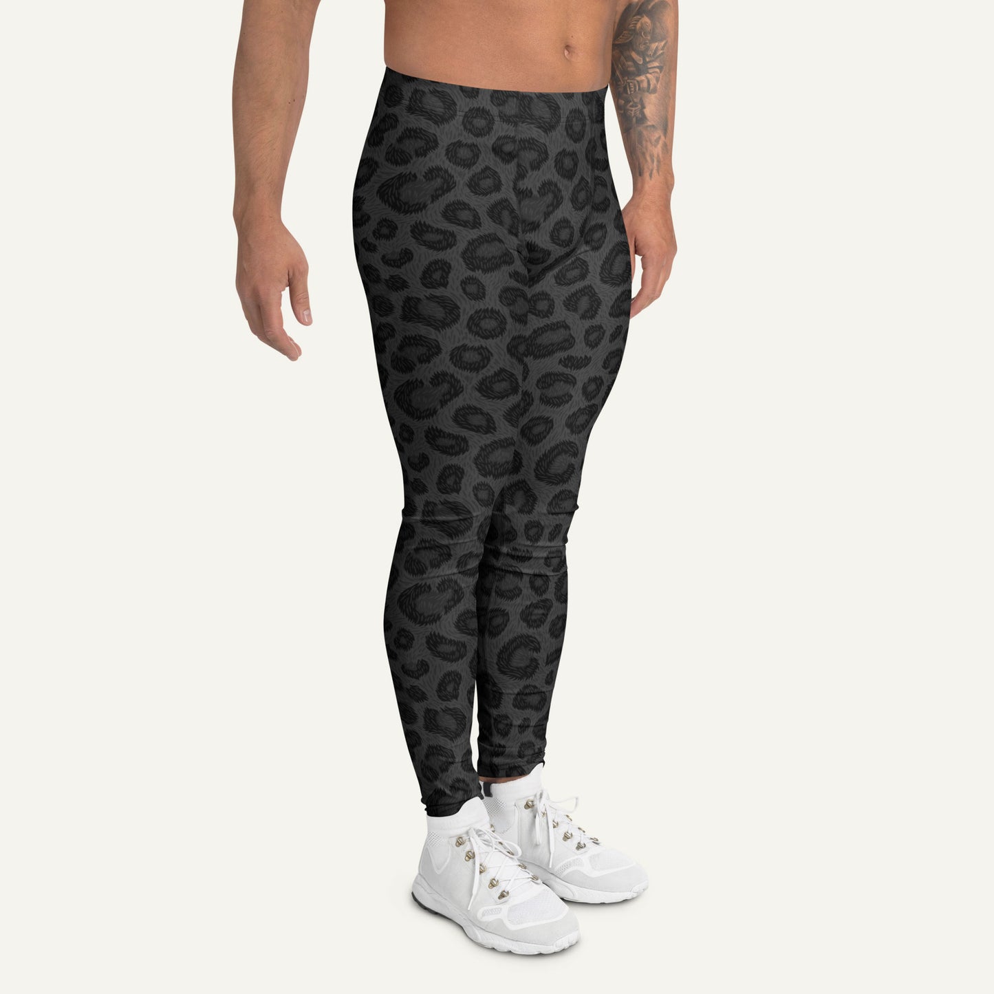 Black Leopard Print Men’s Leggings