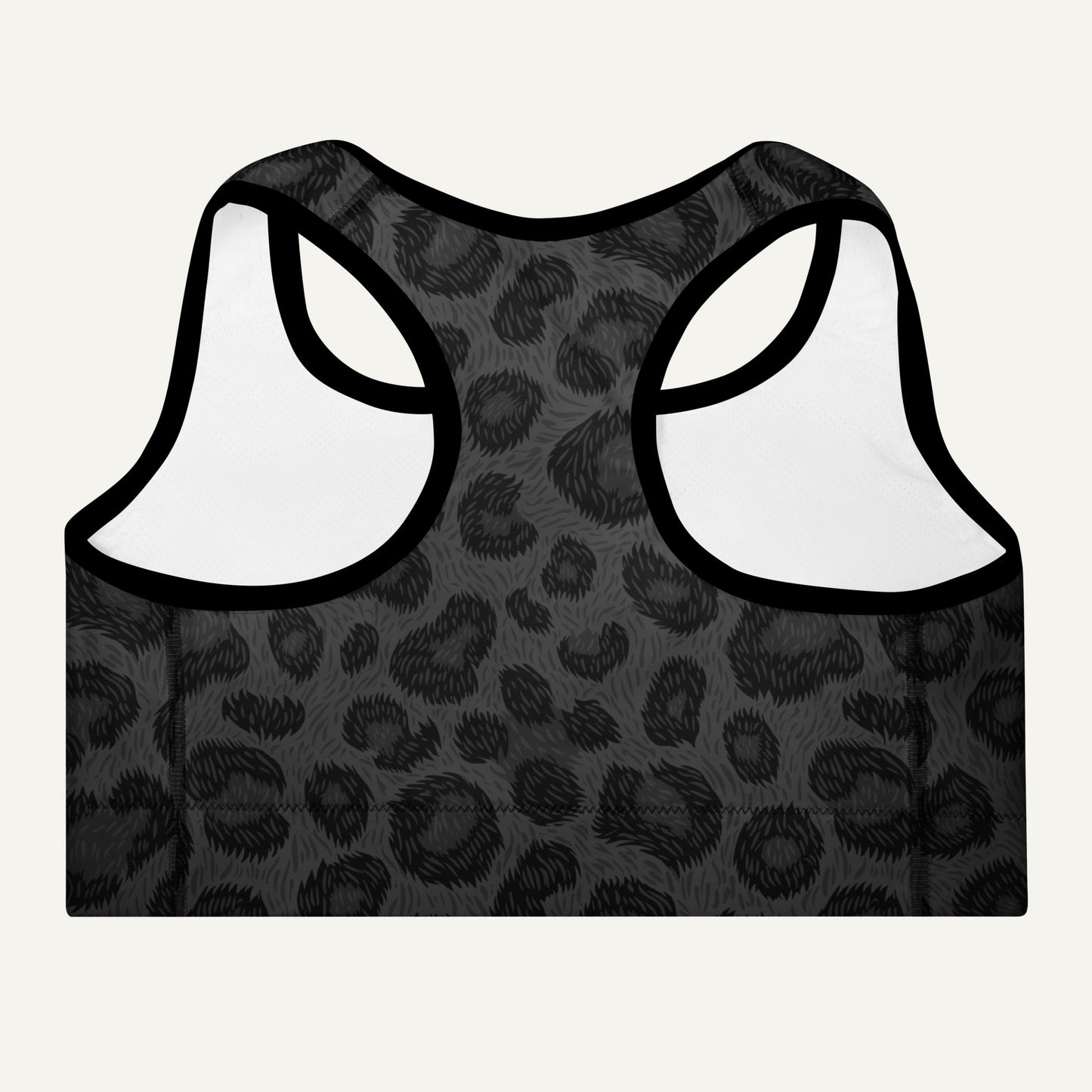 Black Leopard Print Padded Sports Bra