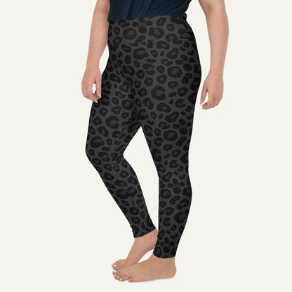 Black Leopard Print Plus Size Leggings