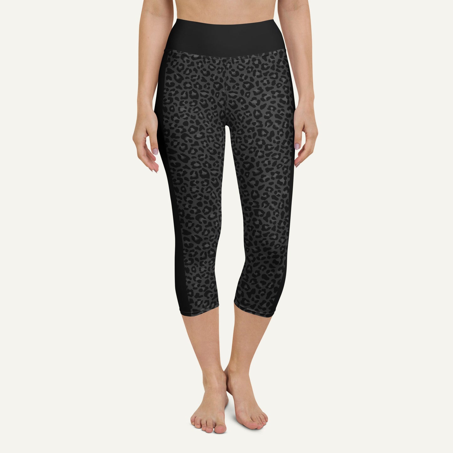 Black Leopard Sprint High-Waisted Capri Leggings