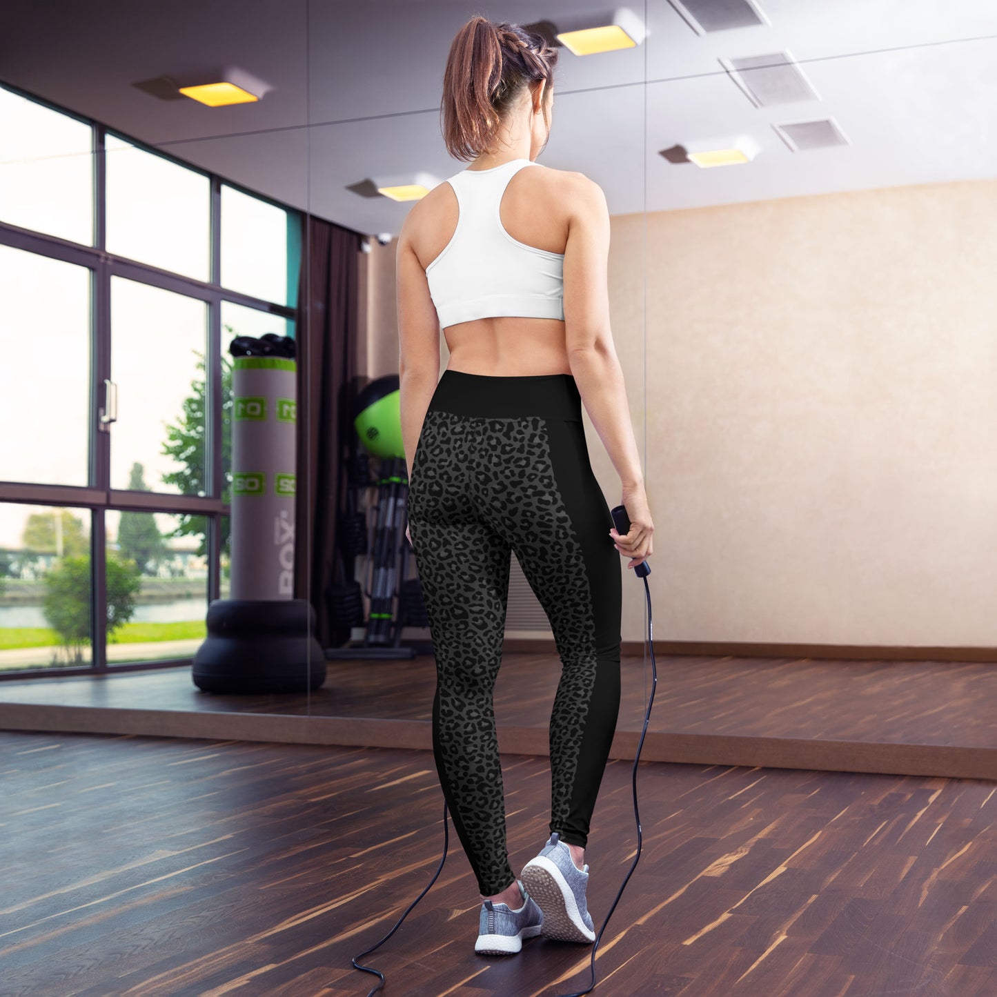 Black Leopard Sprint High-Waisted Leggings