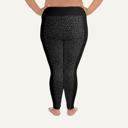 Black Leopard Sprint Plus Size Leggings