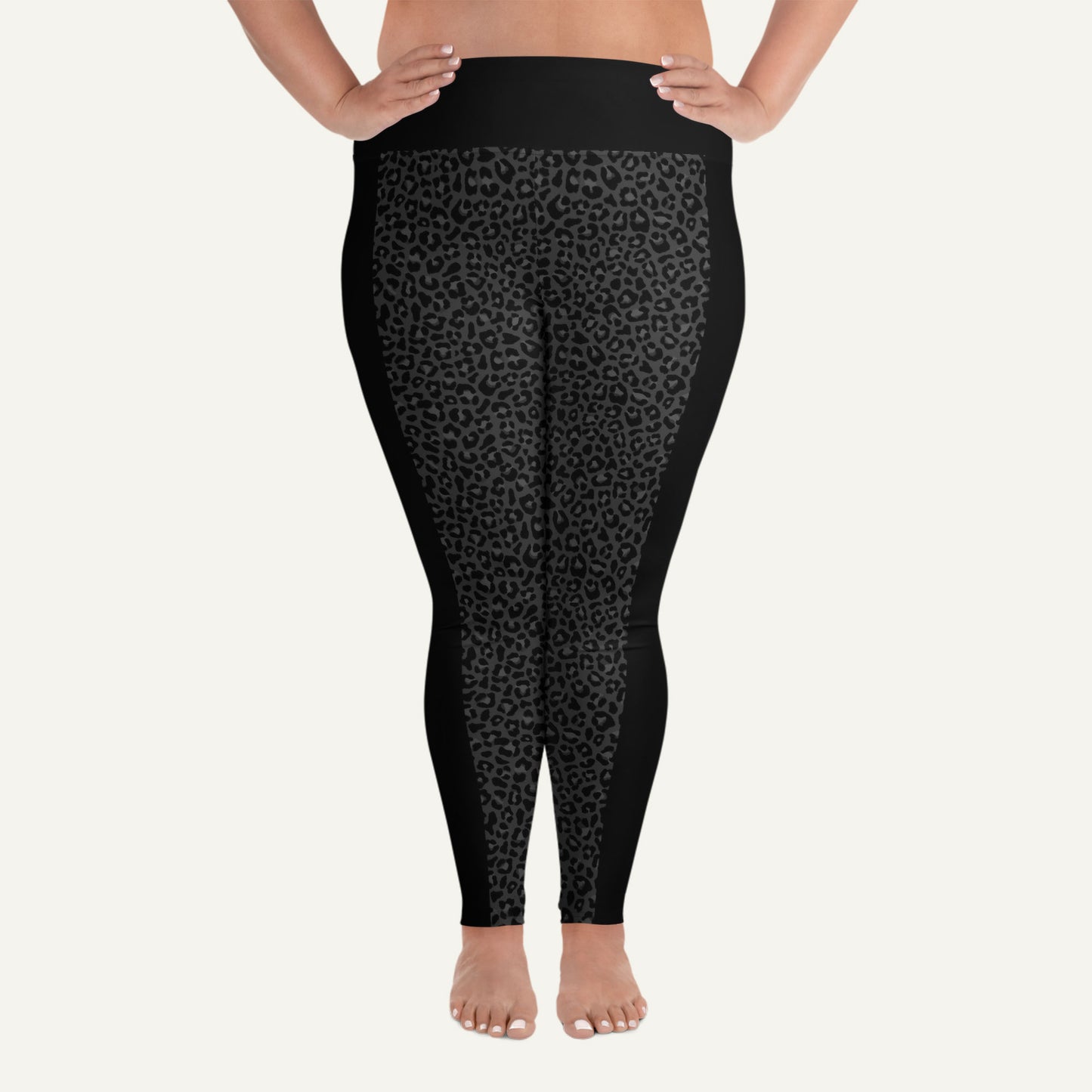 Black Leopard Sprint Plus Size Leggings