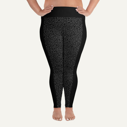 Black Leopard Sprint Plus Size Leggings