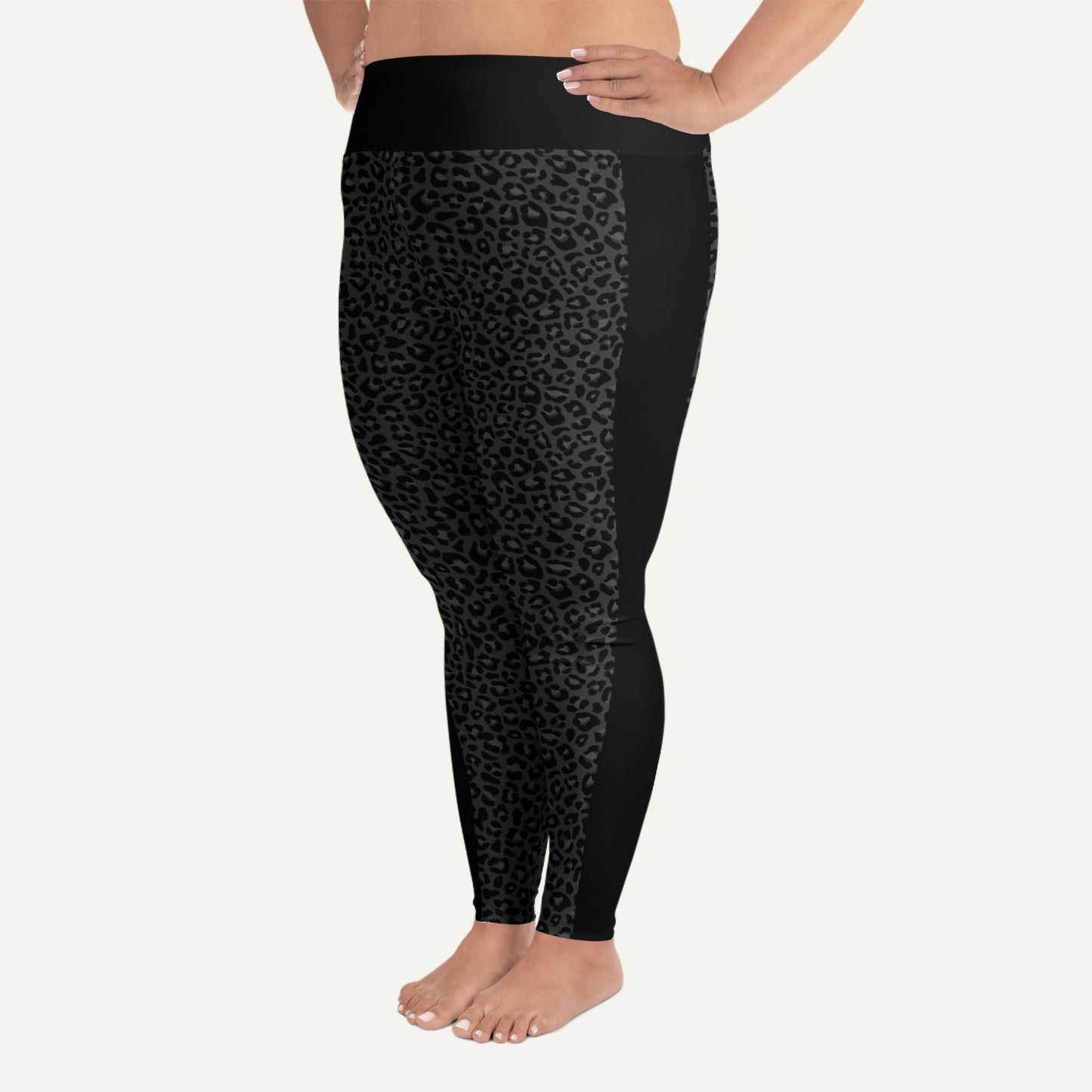 Black Leopard Sprint Plus Size Leggings