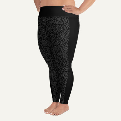 Black Leopard Sprint Plus Size Leggings