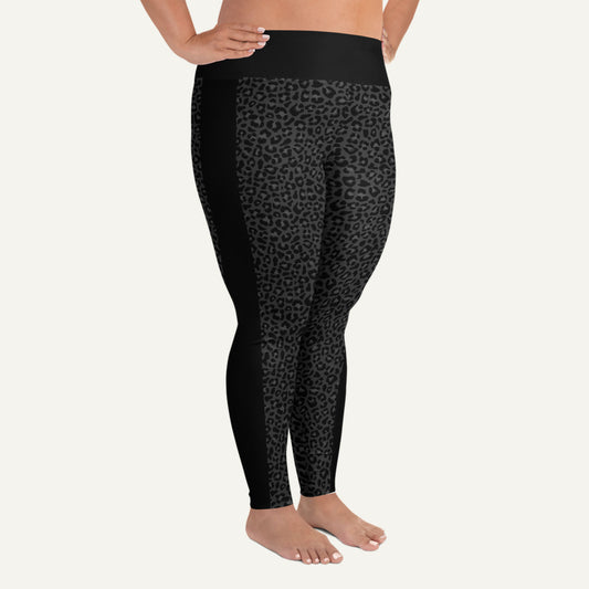 Black Leopard Sprint Plus Size Leggings