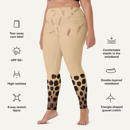 Boba Milk Tea High-Waisted Leggings