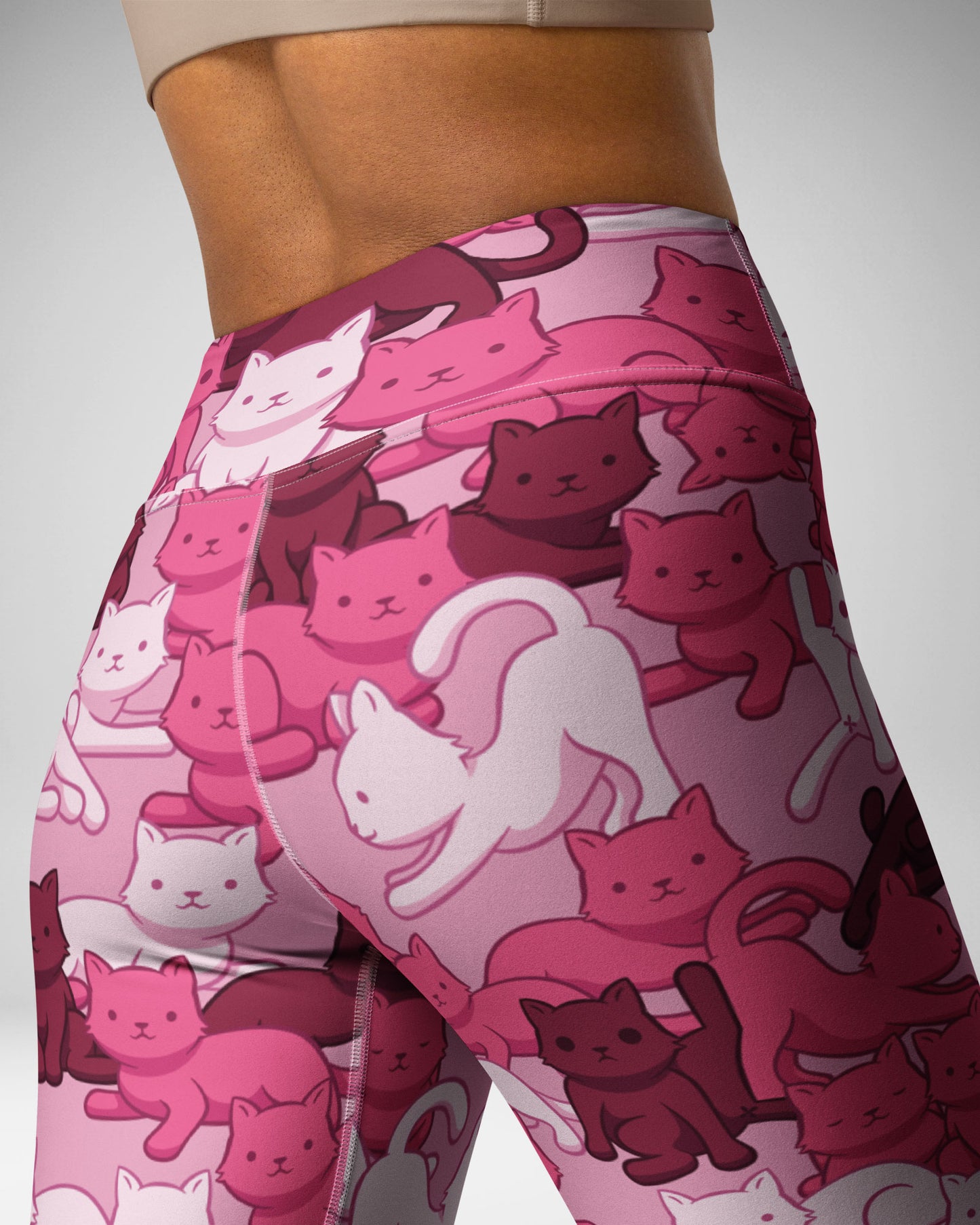 Pink Camo Cat High-Waisted Leggings