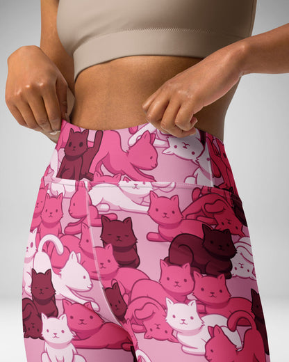 Pink Camo Cat High-Waisted Leggings