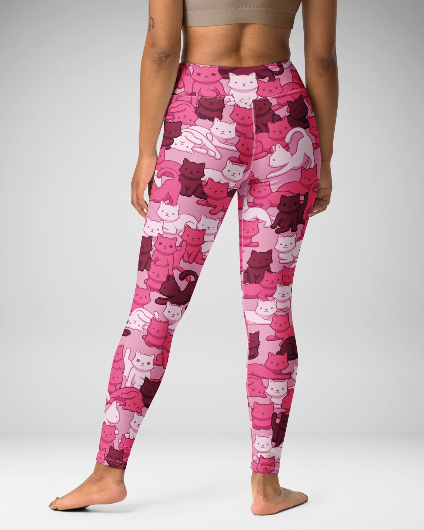Pink Camo Cat High-Waisted Leggings