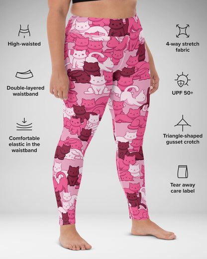 Pink Camo Cat High-Waisted Leggings