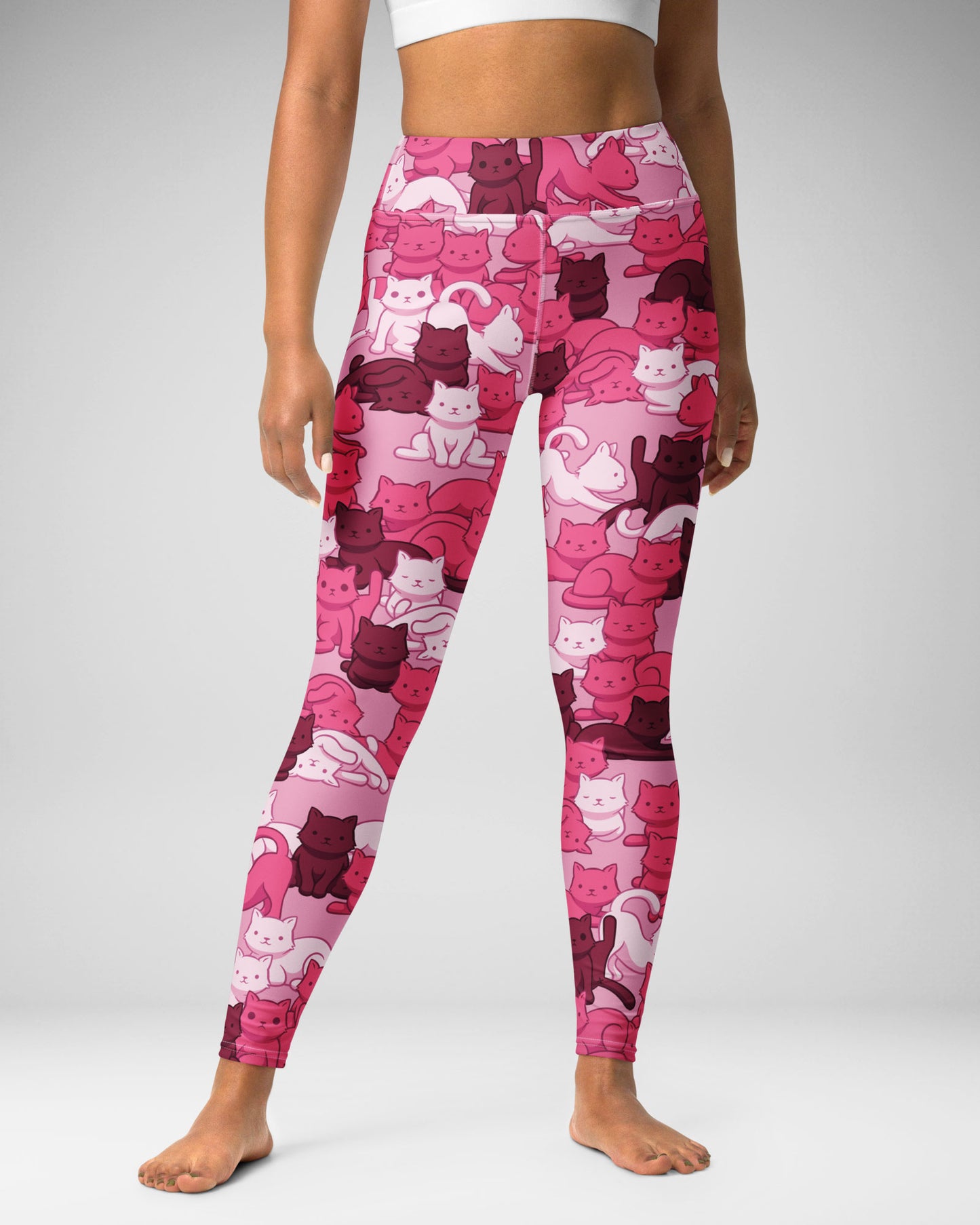 Pink Camo Cat High-Waisted Leggings
