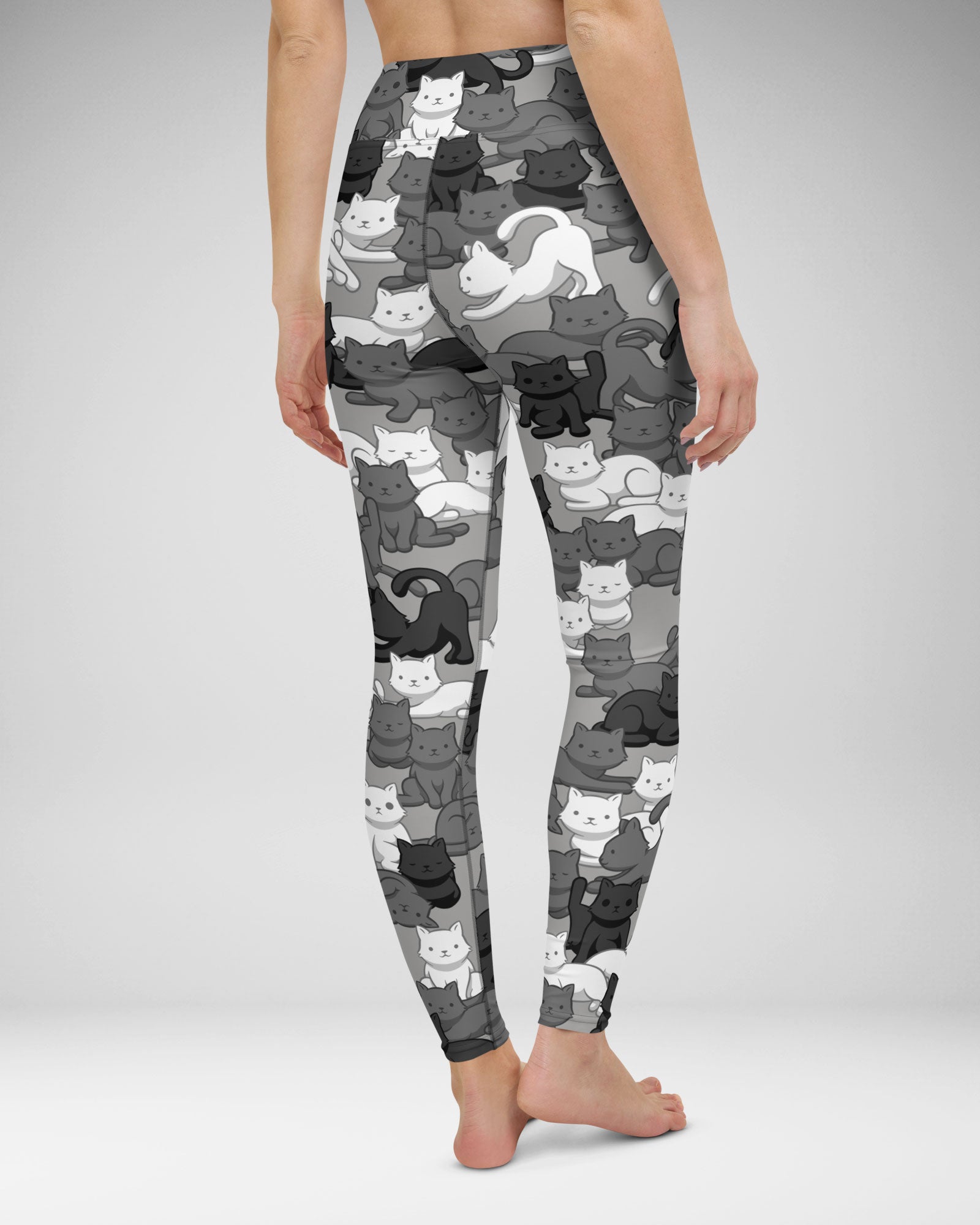 Women's Urban Camo Cat Printed Leggings | High-Waisted Activewear