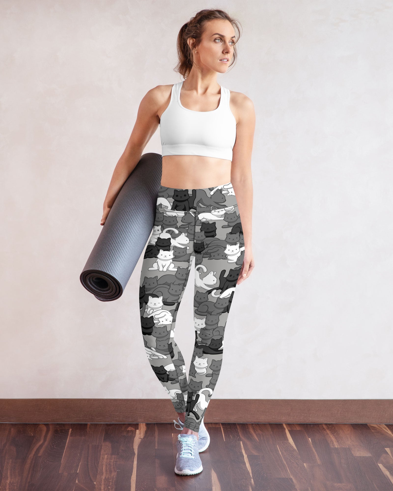 Women's Urban Camo Cats Printed Leggings | High-Waisted Activewear