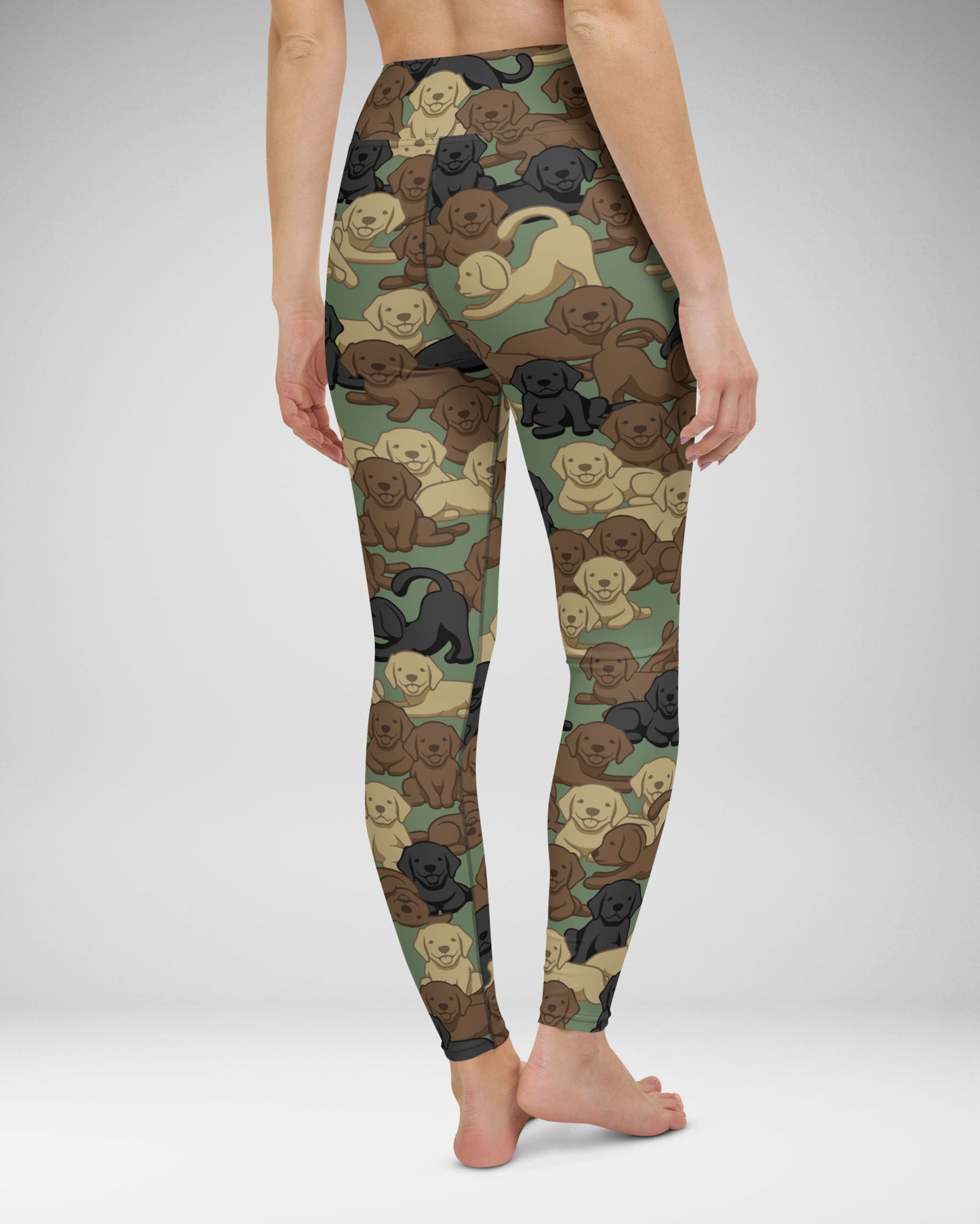 Woodland Camo Dog High-Waisted Leggings