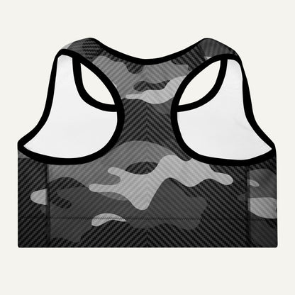 Urban Carbon Fiber Camo Padded Sports Bra