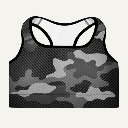Urban Carbon Fiber Camo Padded Sports Bra