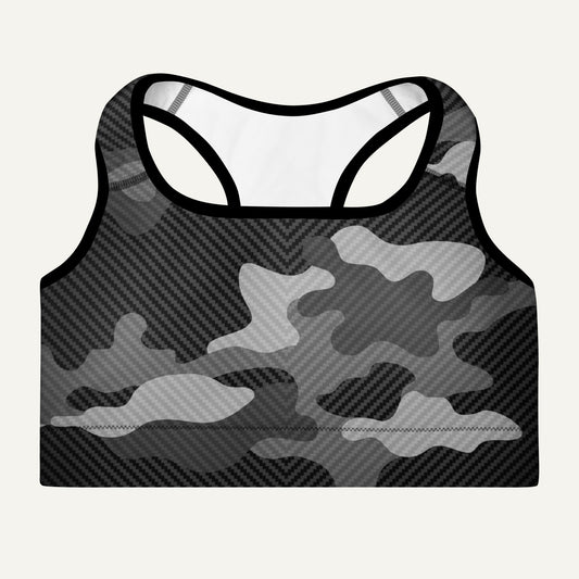 Urban Carbon Fiber Camo Padded Sports Bra