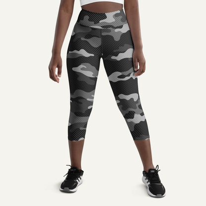 Urban Carbon Fiber Camo High-Waisted Capri Leggings