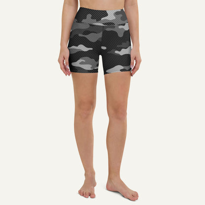 Urban Carbon Fiber Camo High-Waisted Shorts
