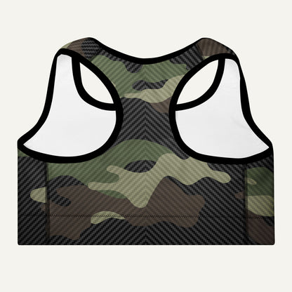 Woodland Carbon Fiber Camo Padded Sports Bra