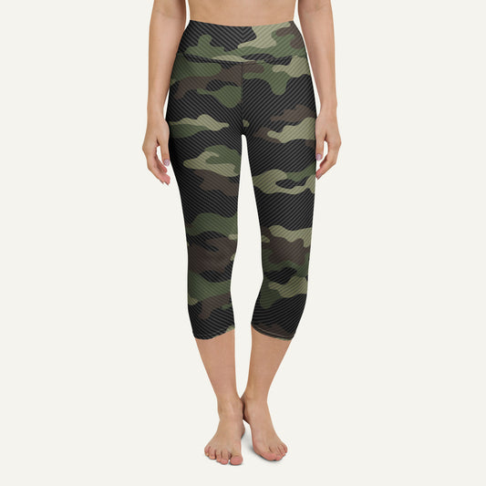 Woodland Carbon Fiber Camo High-Waisted Capri Leggings