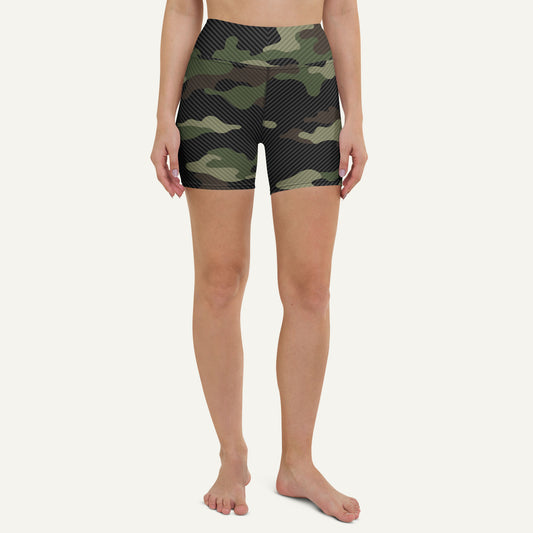 Woodland Carbon Fiber Camo High-Waisted Shorts