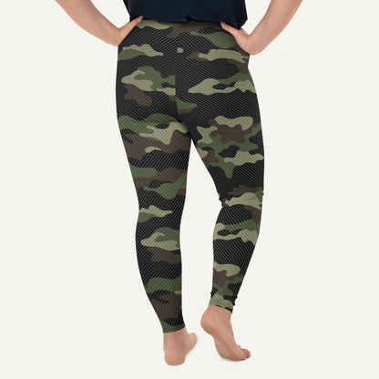 Woodland Carbon Fiber Camo Plus Size Leggings
