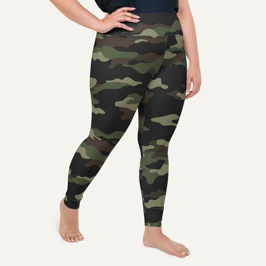 Woodland Carbon Fiber Camo Plus Size Leggings