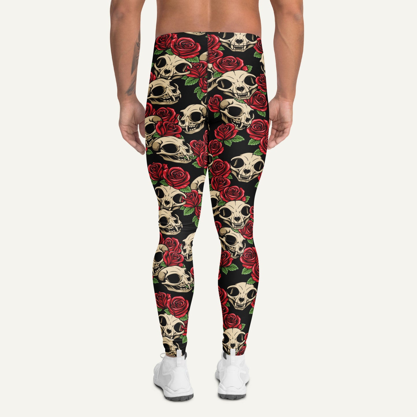 Cat Skulls And Roses Men’s Leggings