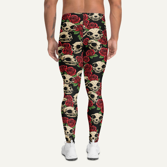 Cat Skulls And Roses Men’s Leggings