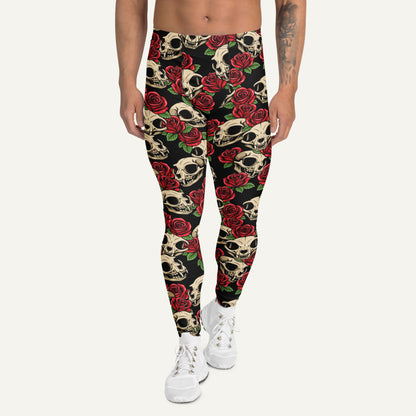 Cat Skulls And Roses Men’s Leggings
