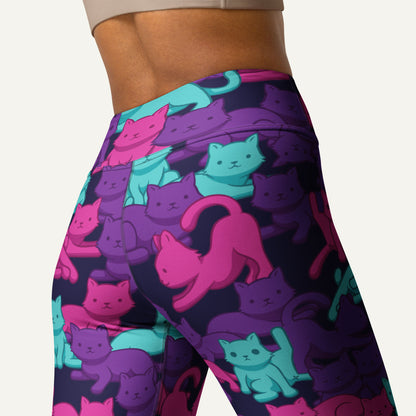 Cyberpunk Camo Cat High-Waisted Leggings