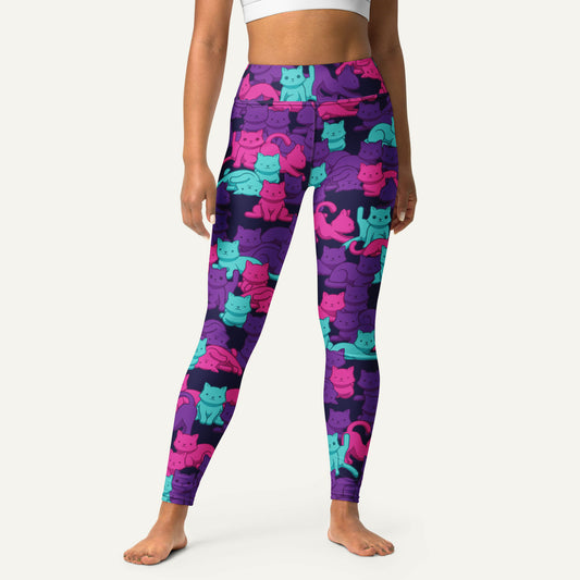 Cats Camouflage Cyberpunk High-Waisted Leggings