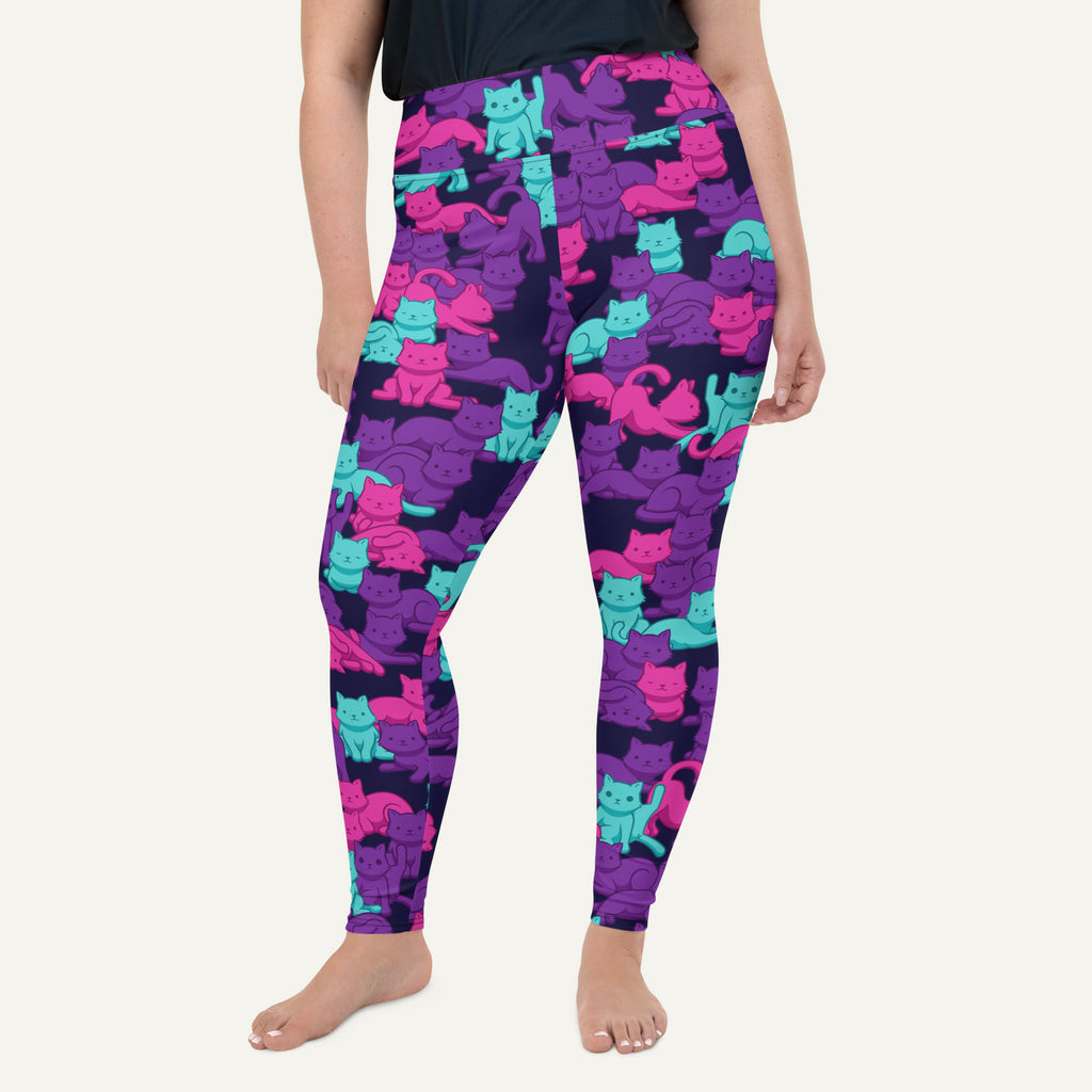 Cyberpunk Camo Cat Plus Size Leggings