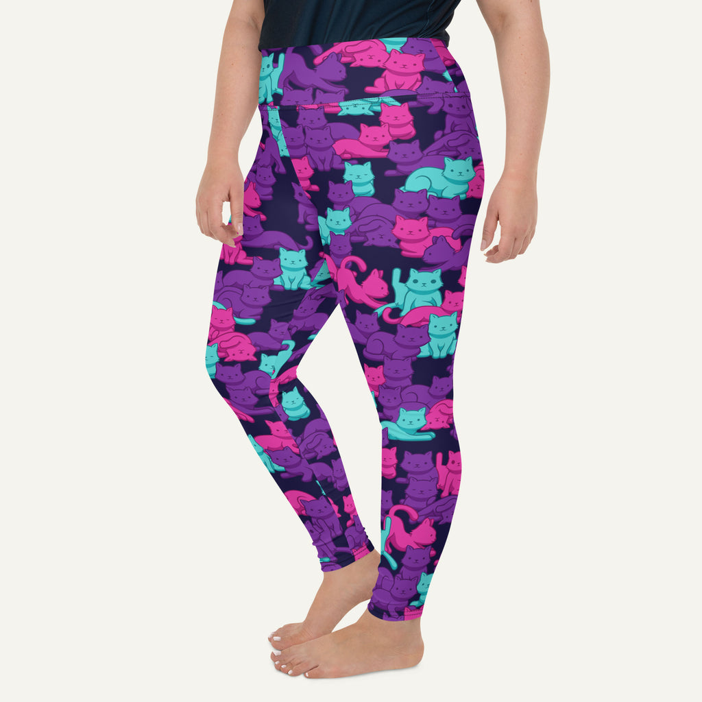Cyberpunk Camo Cat Plus Size Leggings