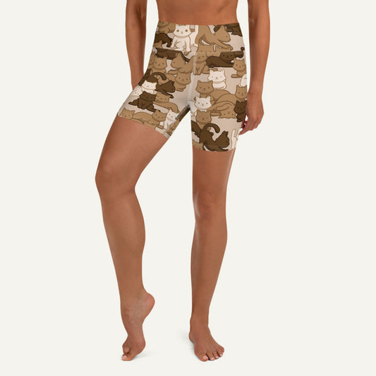 Cats Camouflage Desert High-Waisted Shorts