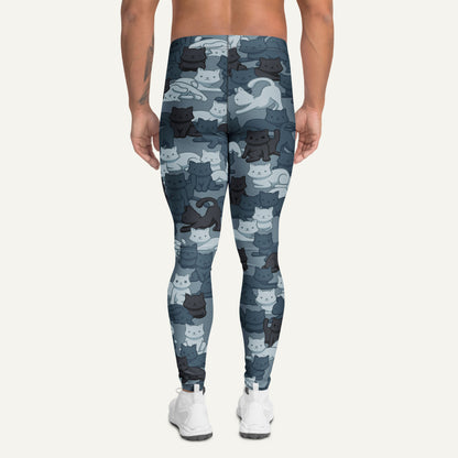 Navy Camo Cat Men's Leggings