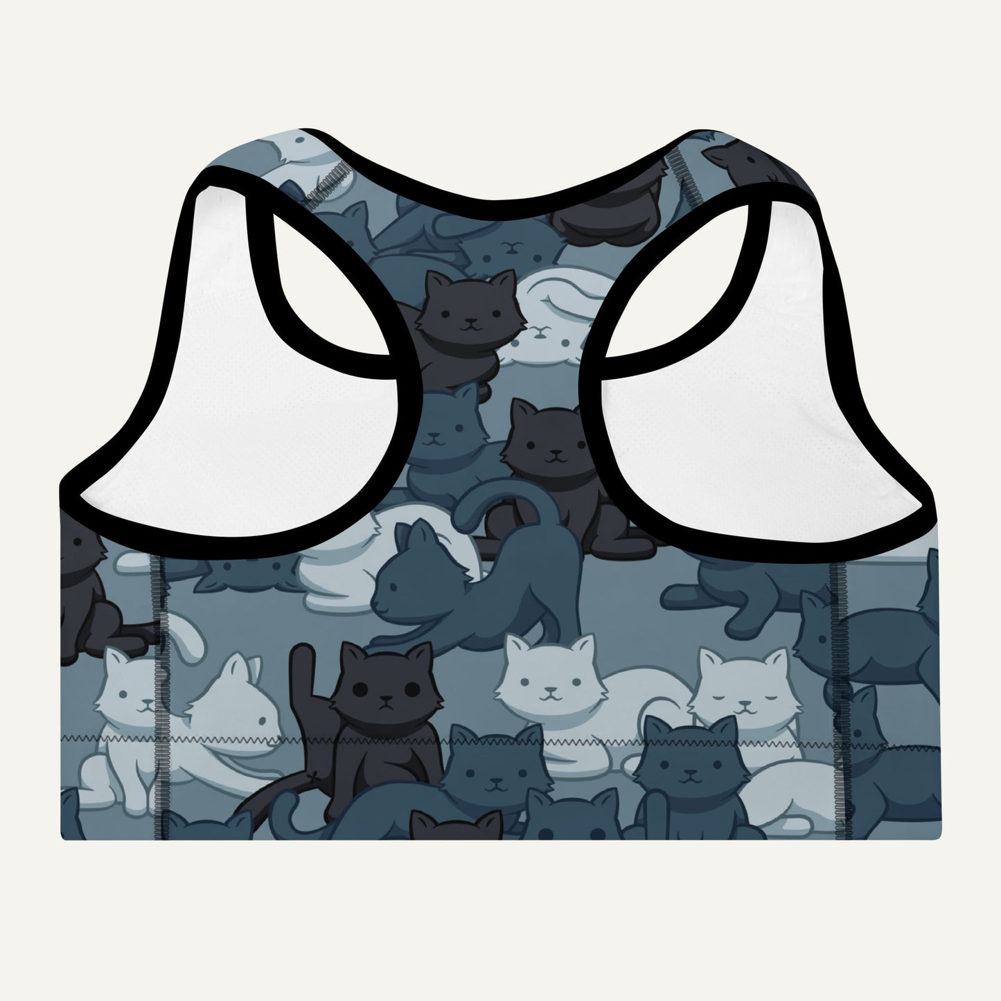 Cats Camouflage Navy Padded Sports Bra