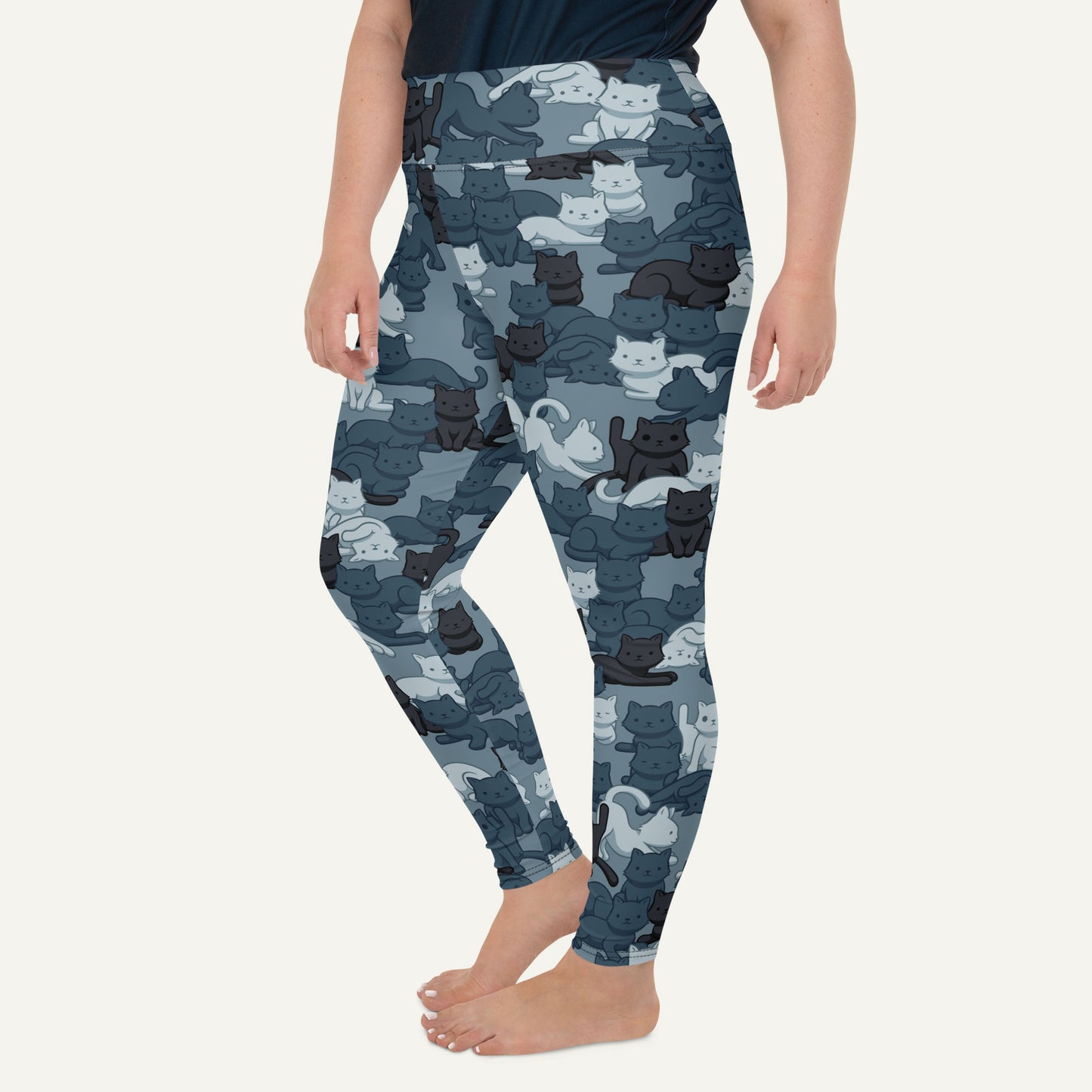 Cats Camouflage Navy Plus Size Leggings