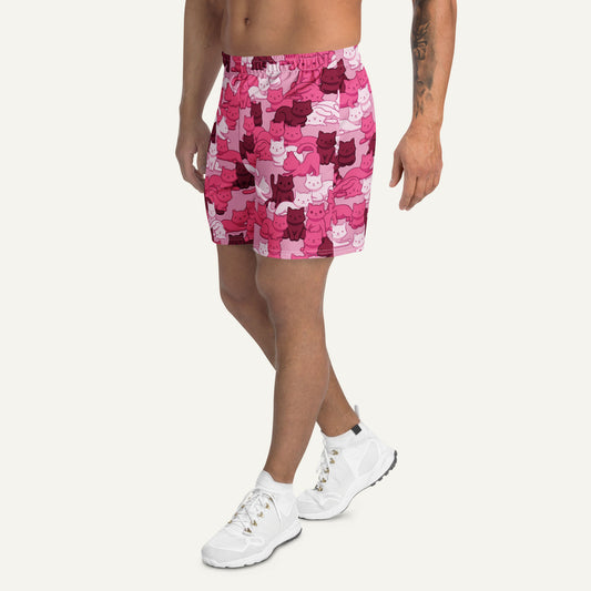Pink Camo Cat Athletic Shorts