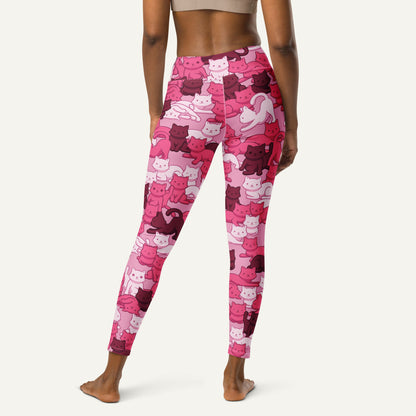 Cats Camouflage Pink High-Waisted Leggings