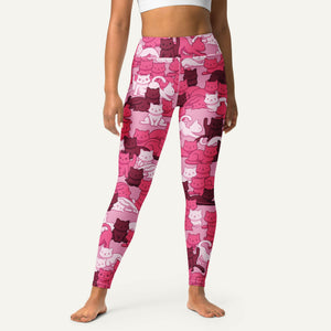 Pink Camo Cat High-Waisted Leggings