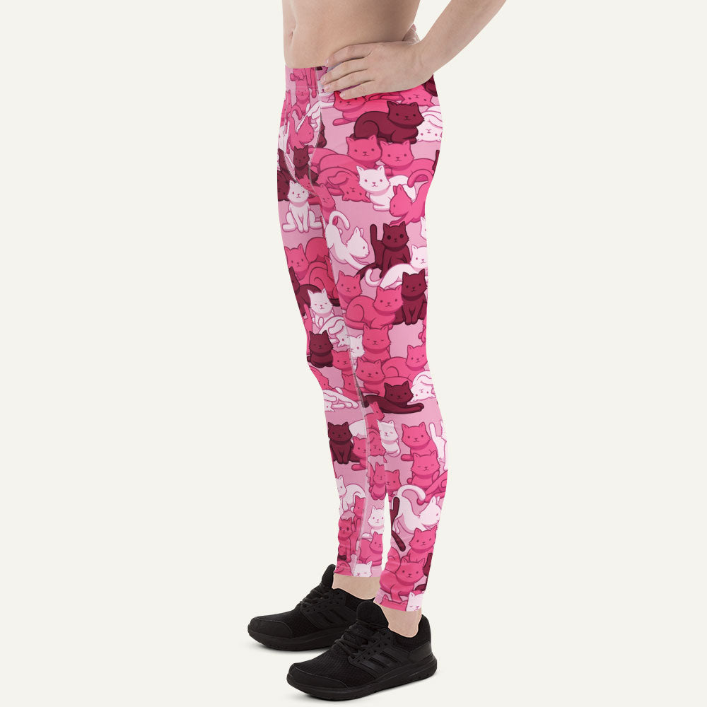 Pink Camo Cat Men's Leggings