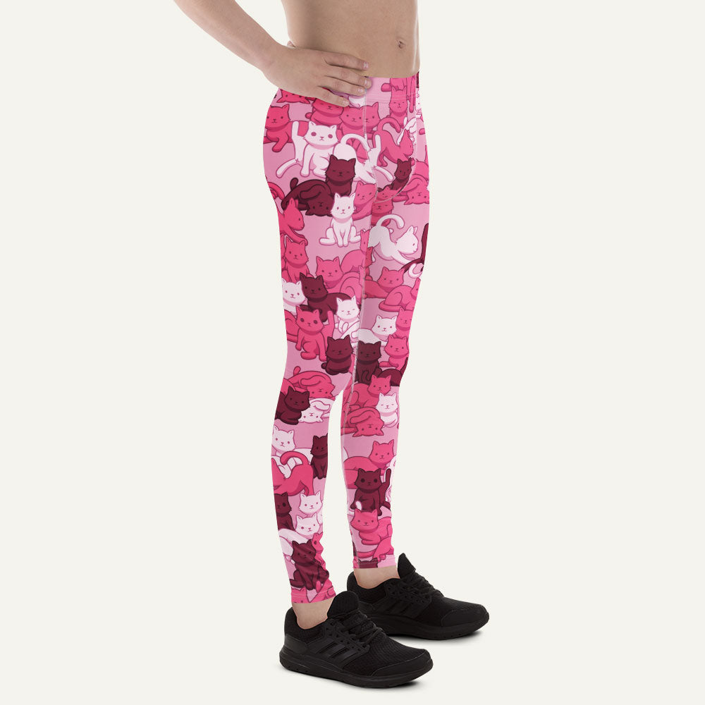 Pink Camo Cat Men's Leggings