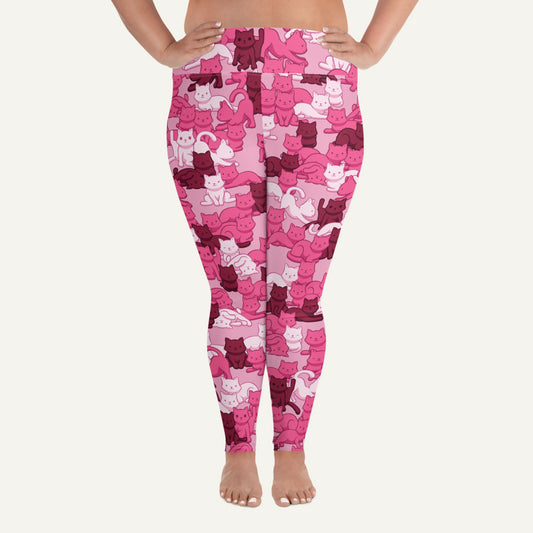 Cats Camouflage Pink Plus Size Leggings