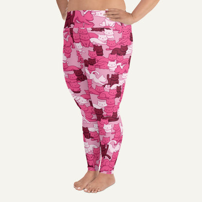 Cats Camouflage Pink Plus Size Leggings